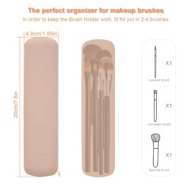 FERYES Travel Makeup Brush Holder, Magnetic Anti-fall Out Silicon Portable Cosmetic Face Brushes Holder, Soft and Sleek Makeup Tools Organizer for Travel-Khaki FERYES Travel Makeup Brush Holder, Magnetic Anti-fall Out Silicon Portable Cosmetic Face Brushes Holder, Soft and Sleek Makeup Tools Organizer for Travel-Khaki