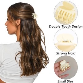 Small Claw Clips for Thin/Medium Thick Hair,12Pcs 1.5 Inch Mini Matte Tiny Jaw Clips for Women Girls 4 Style Nonslip