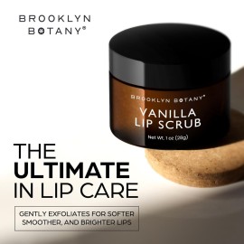 Brooklyn Botany Lip Scrub Exfoliator 1 oz - Lip Moisturizer for Dry Lips and Chapped Lips - Gentle Lip Exfoliator for Smooth and Brighter Lips - Vanilla Flavor Brooklyn Botany Lip Scrub Exfoliator 1 oz - Lip Moisturizer for Dry Lips and Chapped Lips - Gentle Lip Exfoliator for Smooth and Brighter Lips - Vanilla Flavor