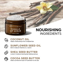 Brooklyn Botany Lip Scrub Exfoliator 1 oz - Lip Moisturizer for Dry Lips and Chapped Lips - Gentle Lip Exfoliator for Smooth and Brighter Lips - Vanilla Flavor Brooklyn Botany Lip Scrub Exfoliator 1 oz - Lip Moisturizer for Dry Lips and Chapped Lips - Gentle Lip Exfoliator for Smooth and Brighter Lips - Vanilla Flavor