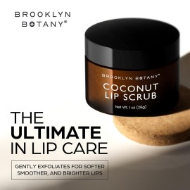 Brooklyn Botany Lip Scrub Exfoliator 1 oz - Lip Moisturizer for Dry Lips and Chapped Lips - Gentle Lip Exfoliator for Smooth and Brighter Lips - Coconut Flavor Brooklyn Botany Lip Scrub Exfoliator 1 oz - Lip Moisturizer for Dry Lips and Chapped Lips - Gentle Lip Exfoliator for Smooth and Brighter Lips - Coconut Flavor