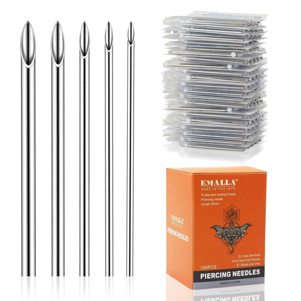 YONGDA 100pcs Piercing Needles Mixed 12G 14G 16G 18G 20G Hollow Needles for All Piercings YONGDA 100pcs Piercing Needles Mixed 12G 14G 16G 18G 20G Hollow Needles for All Piercings