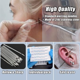 YONGDA 100pcs Piercing Needles Mixed 12G 14G 16G 18G 20G Hollow Needles for All Piercings YONGDA 100pcs Piercing Needles Mixed 12G 14G 16G 18G 20G Hollow Needles for All Piercings
