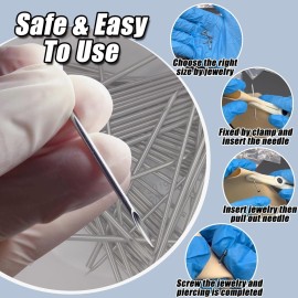 YONGDA 100pcs Piercing Needles Mixed 12G 14G 16G 18G 20G Hollow Needles for All Piercings YONGDA 100pcs Piercing Needles Mixed 12G 14G 16G 18G 20G Hollow Needles for All Piercings