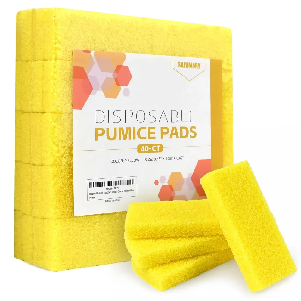 Disposable Foot Scrubber Sponge Pads Pedicure Pumice Stone for Feet Callus Remover Medium Coarse Yellow 40Pcs Disposable Foot Scrubber Sponge Pads Pedicure Pumice Stone for Feet Callus Remover Medium Coarse Yellow 40Pcs