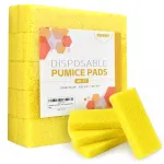 Disposable Foot Scrubber Sponge Pads Pedicure Pumice Stone for Feet Callus Remover Medium Coarse Yellow 40Pcs