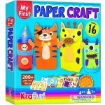 KRAFUN My First Safari Animal Paper Craft Kit, 16 DIY Arts and Crafts Zoo Animal, Organized Craft Activities Supplies Box Assembling Creative Toys for Toddlers, Boys, Girls 3-8 Years Old