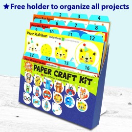 KRAFUN My First Safari Animal Paper Craft Kit, 16 DIY Arts and Crafts Zoo Animal, Organized Craft Activities Supplies Box Assembling Creative Toys for Toddlers, Boys, Girls 3-8 Years Old KRAFUN My First Safari Animal Paper Craft Kit, 16 DIY Arts and Crafts Zoo Animal, Organized Craft Activities Supplies Box Assembling Creative Toys for Toddlers, Boys, Girls 3-8 Years Old