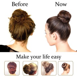 TwistyTieLB Hair Donut Bun Maker, 2 Count Medium (3 Inch/Brown) - Easy to Use Ring Style Bun for Short and Thin Hair TwistyTieLB Hair Donut Bun Maker, 2 Count Medium (3 Inch/Brown) - Easy to Use Ring Style Bun for Short and Thin Hair