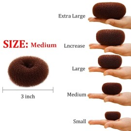 TwistyTieLB Hair Donut Bun Maker, 2 Count Medium (3 Inch/Brown) - Easy to Use Ring Style Bun for Short and Thin Hair TwistyTieLB Hair Donut Bun Maker, 2 Count Medium (3 Inch/Brown) - Easy to Use Ring Style Bun for Short and Thin Hair