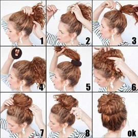 TwistyTieLB Hair Donut Bun Maker, 2 Count Medium (3 Inch/Brown) - Easy to Use Ring Style Bun for Short and Thin Hair TwistyTieLB Hair Donut Bun Maker, 2 Count Medium (3 Inch/Brown) - Easy to Use Ring Style Bun for Short and Thin Hair
