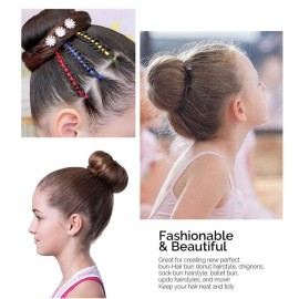 TwistyTieLB Hair Donut Bun Maker, 2 Count Medium (3 Inch/Brown) - Easy to Use Ring Style Bun for Short and Thin Hair TwistyTieLB Hair Donut Bun Maker, 2 Count Medium (3 Inch/Brown) - Easy to Use Ring Style Bun for Short and Thin Hair