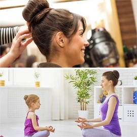 TwistyTieLB Hair Donut Bun Maker, 2 Count Medium (3 Inch/Brown) - Easy to Use Ring Style Bun for Short and Thin Hair TwistyTieLB Hair Donut Bun Maker, 2 Count Medium (3 Inch/Brown) - Easy to Use Ring Style Bun for Short and Thin Hair