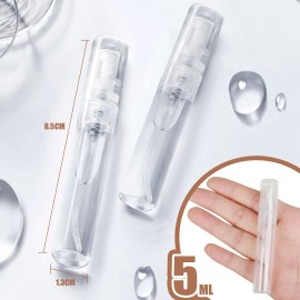 Fandamei 60PCS 5ml Mini Spray Bottle, Mini Clear Plastic Spray Bottle Empty, Fine Mist Refillable Mini Perfume Bottle, Perfume Atomizer, Small Empty Sample Containers, Plastic Portable Travel Bottle Fandamei 60PCS 5ml Mini Spray Bottle, Mini Clear Plastic Spray Bottle Empty, Fine Mist Refillable Mini Perfume Bottle, Perfume Atomizer, Small Empty Sample Containers, Plastic Portable Travel Bottle