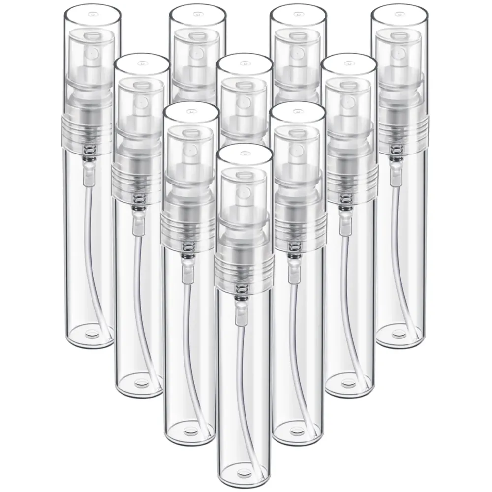 Fandamei Mini Spray Bottle, 10 Pack 5ml Mini Plastic Spray Bottle Empty, Fine Mist Refillable Mini Perfume Bottle, Perfume Atomizer, Small Sample Containers, Plastic Portable Travel Bottle, Clear Fandamei Mini Spray Bottle, 10 Pack 5ml Mini Plastic Spray Bottle Empty, Fine Mist Refillable Mini Perfume Bottle, Perfume Atomizer, Small Sample Containers, Plastic Portable Travel Bottle, Clear