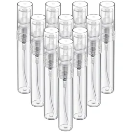 Fandamei Mini Spray Bottle, 10 Pack 5ml Mini Plastic Spray Bottle Empty, Fine Mist Refillable Mini Perfume Bottle, Perfume Atomizer, Small Sample Containers, Plastic Portable Travel Bottle, Clear