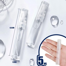 Fandamei Mini Spray Bottle, 10 Pack 5ml Mini Plastic Spray Bottle Empty, Fine Mist Refillable Mini Perfume Bottle, Perfume Atomizer, Small Sample Containers, Plastic Portable Travel Bottle, Clear Fandamei Mini Spray Bottle, 10 Pack 5ml Mini Plastic Spray Bottle Empty, Fine Mist Refillable Mini Perfume Bottle, Perfume Atomizer, Small Sample Containers, Plastic Portable Travel Bottle, Clear