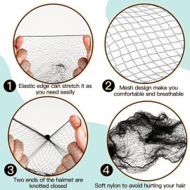 FANDAMEI Hair Nets, U Shaped Hair Pins Set - 20 Invisible Elastic Mesh Nets, 40 Bun Maker Pins for Women, Girls, Ballet Dance (Black) FANDAMEI Hair Nets, U Shaped Hair Pins Set - 20 Invisible Elastic Mesh Nets, 40 Bun Maker Pins for Women, Girls, Ballet Dance (Black)