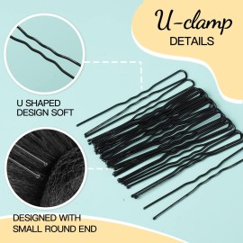 FANDAMEI Hair Nets, U Shaped Hair Pins Set - 20 Invisible Elastic Mesh Nets, 40 Bun Maker Pins for Women, Girls, Ballet Dance (Black) FANDAMEI Hair Nets, U Shaped Hair Pins Set - 20 Invisible Elastic Mesh Nets, 40 Bun Maker Pins for Women, Girls, Ballet Dance (Black)