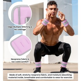 Ankle Weights, Wrist Leg Arm Weight for Women Men with Adjustable Straps, A Pair of 2LBS(1LB Each Weight) Arm Weighted for Running Walking Yoga Gymnastics Physical Therapy, Light Purple