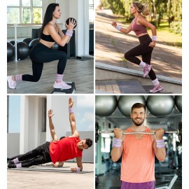 Ankle Weights, Wrist Leg Arm Weight for Women Men with Adjustable Straps, A Pair of 2LBS(1LB Each Weight) Arm Weighted for Running Walking Yoga Gymnastics Physical Therapy, Light Purple