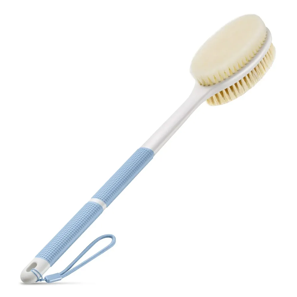 Backski Back Scrubber Anti Slip for Shower,Shower Brush Long Handle with Stiff and Soft Bristles,Body Exfoliator for Bath or Dry Brush(Blue) Backski Back Scrubber Anti Slip for Shower,Shower Brush Long Handle with Stiff and Soft Bristles,Body Exfoliator for Bath or Dry Brush(Blue)