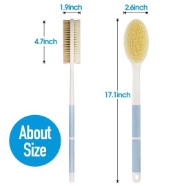 Backski Back Scrubber Anti Slip for Shower,Shower Brush Long Handle with Stiff and Soft Bristles,Body Exfoliator for Bath or Dry Brush(Blue) Backski Back Scrubber Anti Slip for Shower,Shower Brush Long Handle with Stiff and Soft Bristles,Body Exfoliator for Bath or Dry Brush(Blue)