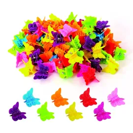 100 Pieces Assorted Color Butterfly Hair Clips, Beautiful Mini Butterfly Hair Clips Hair Accessories for Women and Girls (Random color)
