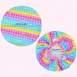 3 Pcs Kids Shower Caps for Girls - Cute Rainbow Hair Cap With Wide Elastic Band, Plastic Reusable Waterproof Toddler Bath Cap, Large for Women (Mermaid) 3 Pcs Kids Shower Caps for Girls - Cute Rainbow Hair Cap With Wide Elastic Band, Plastic Reusable Waterproof Toddler Bath Cap, Large for Women (Mermaid)