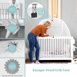 Breathable Mesh Crib Tent to Keep Baby from Climbing Out, Crib Net Canopy with Auto-Lock Zipper and Safety Latch, Crib Net to Keep Baby in, Crib Cover for Safety (Mosquiteros para Cunas de Bebes) Breathable Mesh Crib Tent to Keep Baby from Climbing Out, Crib Net Canopy with Auto-Lock Zipper and Safety Latch, Crib Net to Keep Baby in, Crib Cover for Safety (Mosquiteros para Cunas de Bebes)