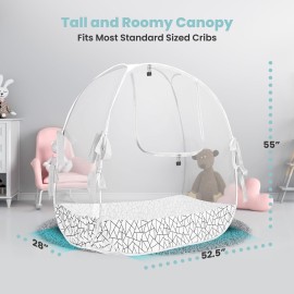 Breathable Mesh Crib Tent to Keep Baby from Climbing Out, Crib Net Canopy with Auto-Lock Zipper and Safety Latch, Crib Net to Keep Baby in, Crib Cover for Safety (Mosquiteros para Cunas de Bebes) Breathable Mesh Crib Tent to Keep Baby from Climbing Out, Crib Net Canopy with Auto-Lock Zipper and Safety Latch, Crib Net to Keep Baby in, Crib Cover for Safety (Mosquiteros para Cunas de Bebes)