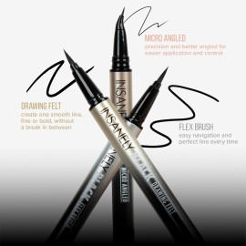 Absolute New York MELL01 Insanely Black Drawing Felt Liquid Eyeliner, Waterproof and Smudegeproof, Long Lasting, Contact Lens Friendly Liquid Eyeliner Absolute New York MELL01 Insanely Black Drawing Felt Liquid Eyeliner, Waterproof and Smudegeproof, Long Lasting, Contact Lens Friendly Liquid Eyeliner
