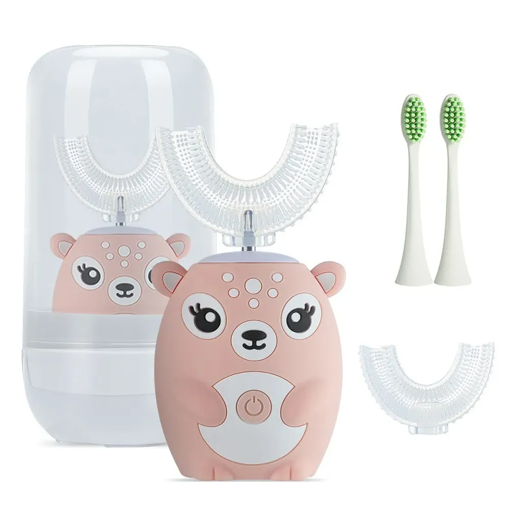 Kids Electric Toothbrushs U Shaped sonic Automatic Toothbrush with 4 Brush Heads, Six Cleaning Modes,Cartoon deer Modeling , full mouth toothbrush for baby Kids Electric Toothbrushs U Shaped sonic Automatic Toothbrush with 4 Brush Heads, Six Cleaning Modes,Cartoon deer Modeling , full mouth toothbrush for baby
