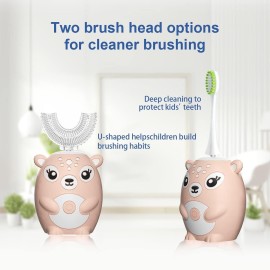 Kids Electric Toothbrushs U Shaped sonic Automatic Toothbrush with 4 Brush Heads, Six Cleaning Modes,Cartoon deer Modeling , full mouth toothbrush for baby Kids Electric Toothbrushs U Shaped sonic Automatic Toothbrush with 4 Brush Heads, Six Cleaning Modes,Cartoon deer Modeling , full mouth toothbrush for baby