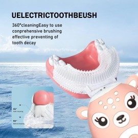 Kids Electric Toothbrushs U Shaped sonic Automatic Toothbrush with 4 Brush Heads, Six Cleaning Modes,Cartoon deer Modeling , full mouth toothbrush for baby Kids Electric Toothbrushs U Shaped sonic Automatic Toothbrush with 4 Brush Heads, Six Cleaning Modes,Cartoon deer Modeling , full mouth toothbrush for baby