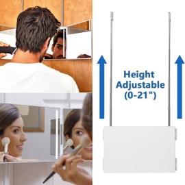 HIEEY 3 Way 360 Trifold Mirror with LED , Height Adjustable Telescoping Hooks,and 5X Magnification for Makeup,Hair Cutting/Styling (White) HIEEY 3 Way 360 Trifold Mirror with LED , Height Adjustable Telescoping Hooks,and 5X Magnification for Makeup,Hair Cutting/Styling (White)