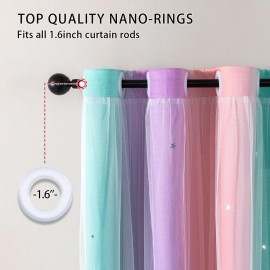 XiDi Curtains for Girls Bedroom Kids Room Unicorn Princess Theme Room Darkening 63 inches Long Wall Decals Pink Purple Green, W52 X L63 XiDi Curtains for Girls Bedroom Kids Room Unicorn Princess Theme Room Darkening 63 inches Long Wall Decals Pink Purple Green, W52 X L63