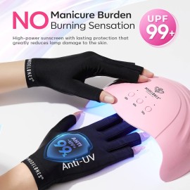 modelones UV Gloves for Gel Manicures, Professional UPF99+ Anti UV Protection Gloves for Gel Nail Lamp (Black) modelones UV Gloves for Gel Manicures, Professional UPF99+ Anti UV Protection Gloves for Gel Nail Lamp (Black)