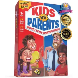 Kids VS Parents - Family Game for Kids 4-12 | Games for Family Game Night | Fun Card Games with 200 Conversation Starter Cards for 10-90 Minutes Play Time