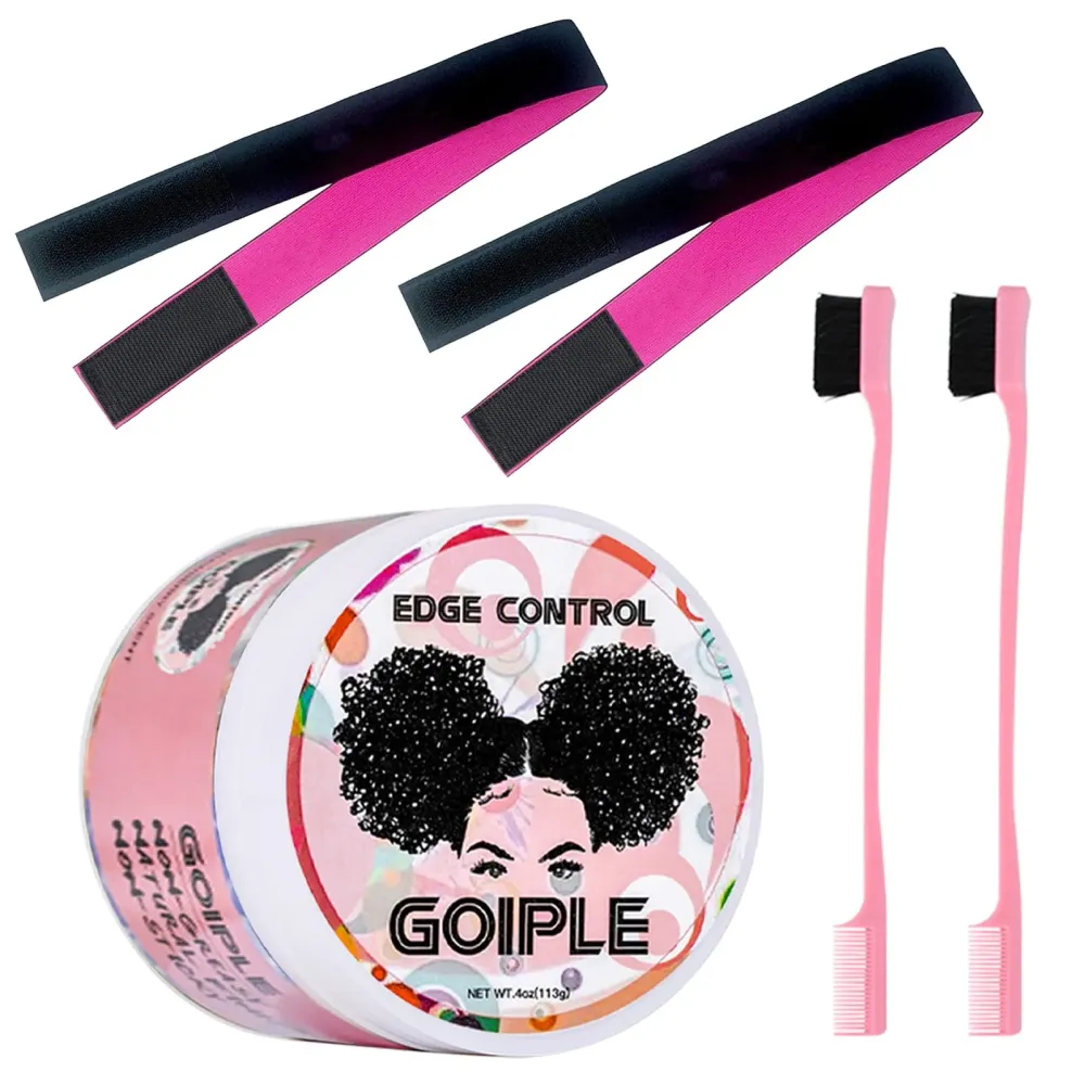 Goiple Edge Control Wax for Women Strong Hold Non-greasy Edge Smoother Strawberry Scent (4oz Edge Control Wax + Edge Brushes*2 + Pink Elastic Bands*2) Goiple Edge Control Wax for Women Strong Hold Non-greasy Edge Smoother Strawberry Scent (4oz Edge Control Wax + Edge Brushes*2 + Pink Elastic Bands*2)