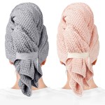 ROLSHOL 2 Packs Large Microfiber Hair Towels for Women, Super Absorbent & Quick Dry Hair Towel Wrap for Curly Hair Long & Short Hair- Anti-Frizz Hair Turbans for Wet Hair - 27.5\'\'*39.4\'\'