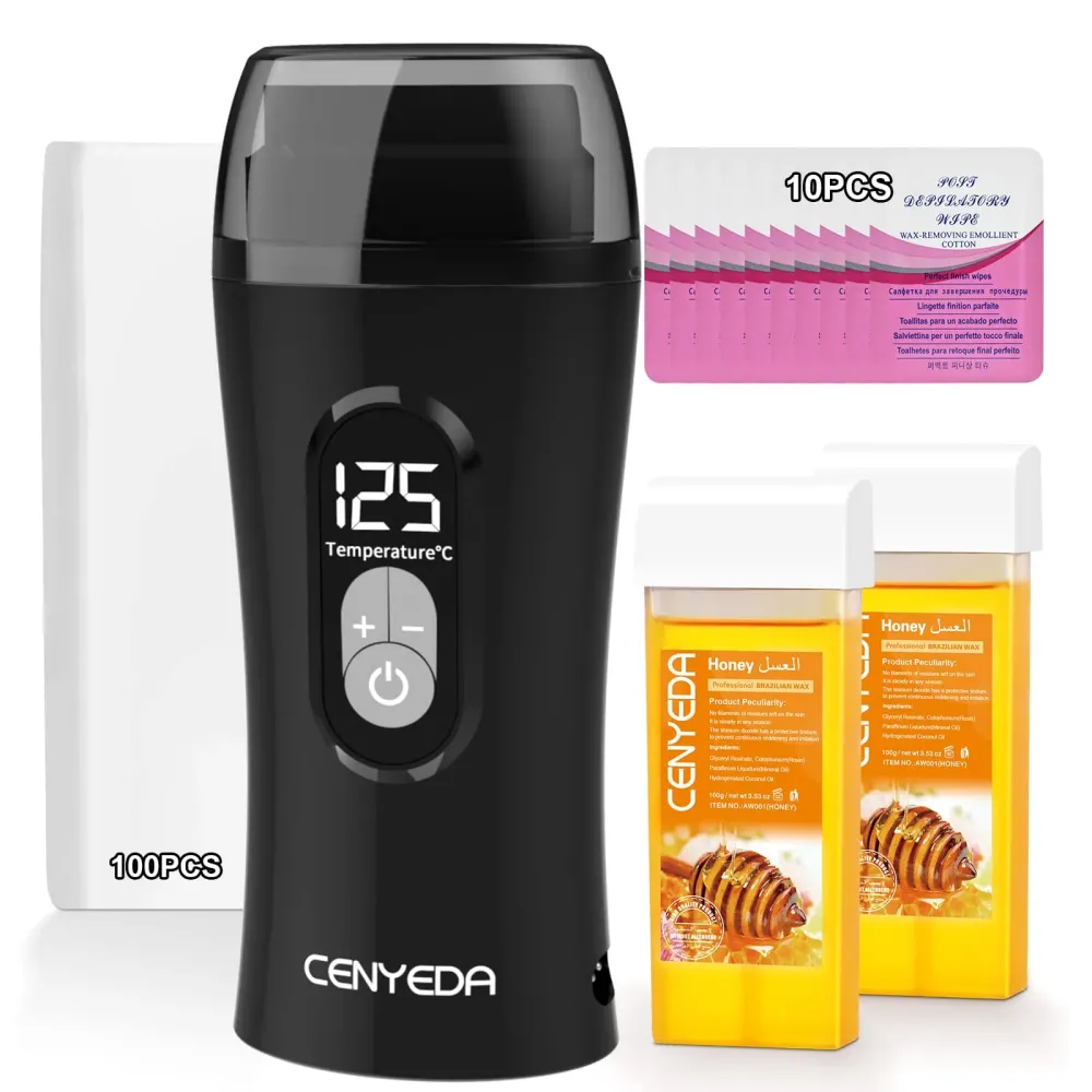 Digital Honey Wax Kit for Women\'s Hair Removal - Roll On Warmer with 2 Cartridges and 100 Wax Strips Digital Honey Wax Kit for Women\'s Hair Removal - Roll On Warmer with 2 Cartridges and 100 Wax Strips