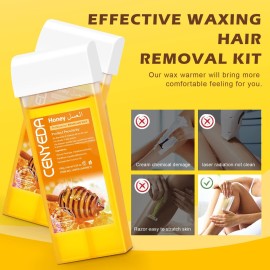Digital Honey Wax Kit for Women\'s Hair Removal - Roll On Warmer with 2 Cartridges and 100 Wax Strips Digital Honey Wax Kit for Women\'s Hair Removal - Roll On Warmer with 2 Cartridges and 100 Wax Strips