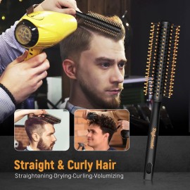 Stylemate Men\'s Hair Styling Combs and Brush Set - Roller Brush for Adding Volume, Pompadour, Slicked-back, Fauxhawk, Undercut Styling Combs Stylemate Men\'s Hair Styling Combs and Brush Set - Roller Brush for Adding Volume, Pompadour, Slicked-back, Fauxhawk, Undercut Styling Combs