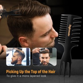 Stylemate Men\'s Hair Styling Combs and Brush Set - Roller Brush for Adding Volume, Pompadour, Slicked-back, Fauxhawk, Undercut Styling Combs Stylemate Men\'s Hair Styling Combs and Brush Set - Roller Brush for Adding Volume, Pompadour, Slicked-back, Fauxhawk, Undercut Styling Combs