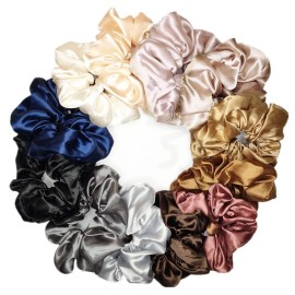 12 Pcs Satin Silk Scrunchies Soft Hair Ties Fashion Hair Bands Hair Bow Ropes Elastic Bracelets Ponytail Holders Hair Accessories for Women Girls (4.5 Inch, Assorted Multi-color) 12 Pcs Satin Silk Scrunchies Soft Hair Ties Fashion Hair Bands Hair Bow Ropes Elastic Bracelets Ponytail Holders Hair Accessories for Women Girls (4.5 Inch, Assorted Multi-color)