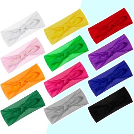 Giegxin 12 Pack Colorful Polyester Cloth Headbands for Girls Removable Rabbit Ear Bow Hairbands Hair Accessories, 12 Colors Giegxin 12 Pack Colorful Polyester Cloth Headbands for Girls Removable Rabbit Ear Bow Hairbands Hair Accessories, 12 Colors