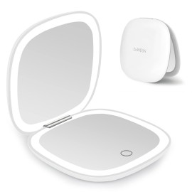 deweisn Compact Mirror, Lighted Travel Makeup Mirr..