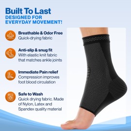 Modvel Foot & Ankle Brace Socks for Sprained Ankle Compression Sleeve - Ankle Support for Women & Men - Tendonitis & Arthritis Ankle Brace Sports Running, Torn Ligaments & Women Stabilizing Ankle Wrap Modvel Foot & Ankle Brace Socks for Sprained Ankle Compression Sleeve - Ankle Support for Women & Men - Tendonitis & Arthritis Ankle Brace Sports Running, Torn Ligaments & Women Stabilizing Ankle Wrap