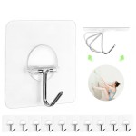 Adhesive Hooks for Hanging Heavy Duty Wall Hooks Self Adhesive Towel Coat Hooks Waterproof Transparent Hook for Bathroom Shower Kitchen Keys Door Outdoor Home Improvement Utility Hook 12 Pack